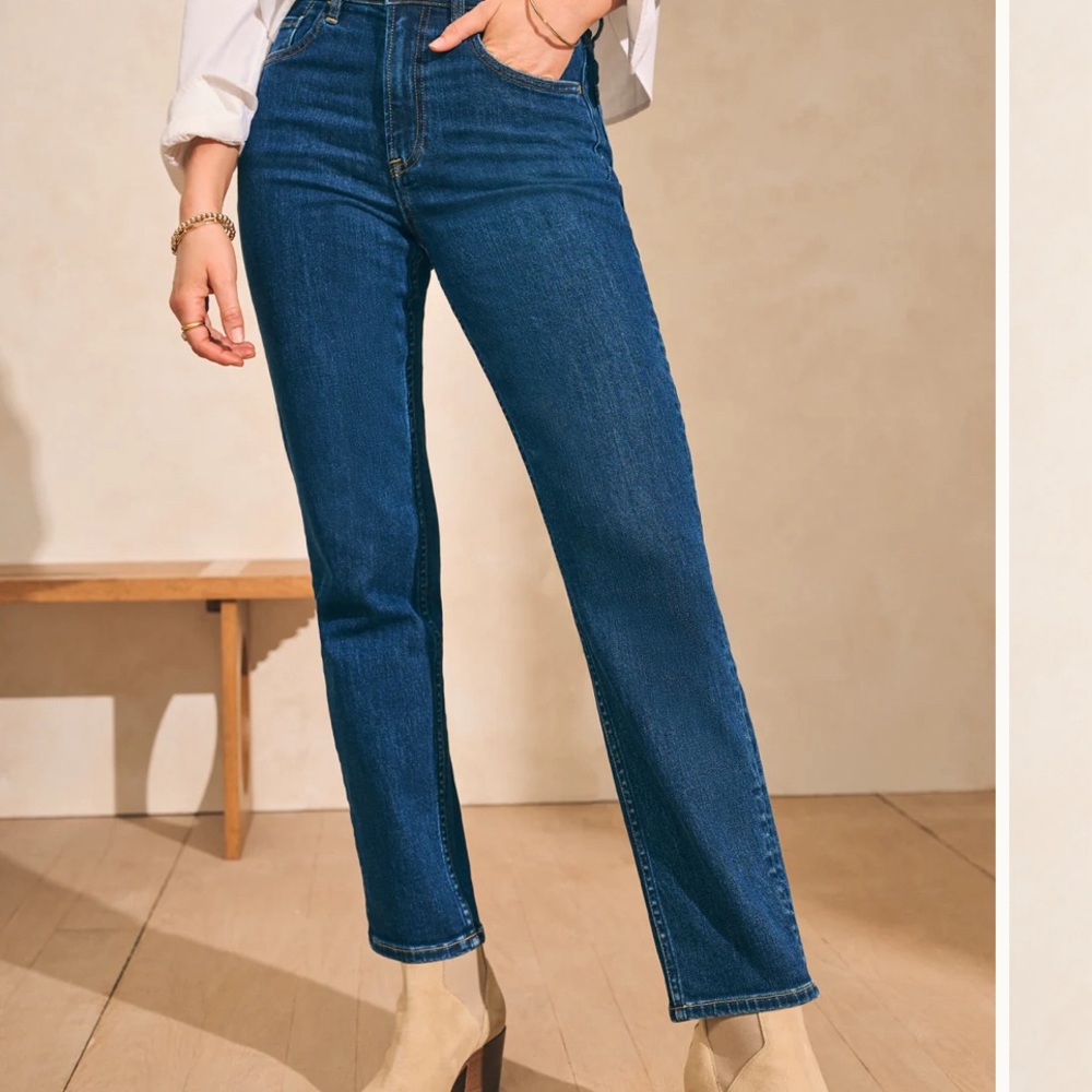 NWT, organic FAHERTY slim straight denim jeans size 26
